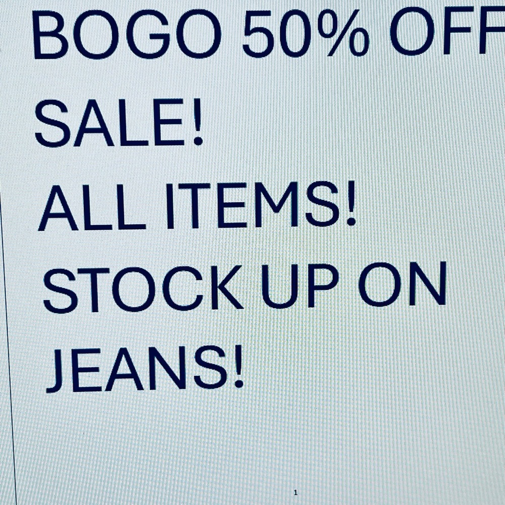 BOGO 50% Off Sale Sign